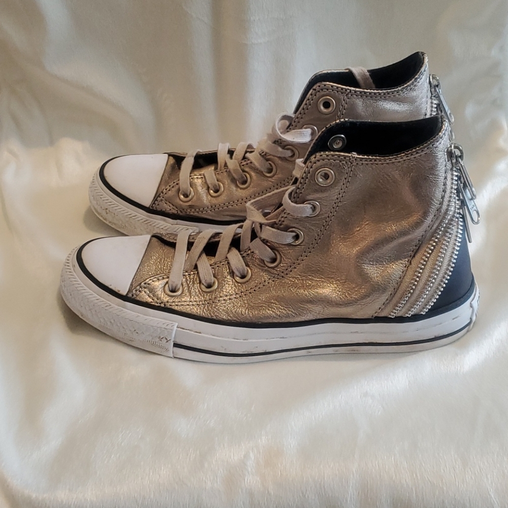 Converse Chuck Taylors Metallic Tri Zip Leather